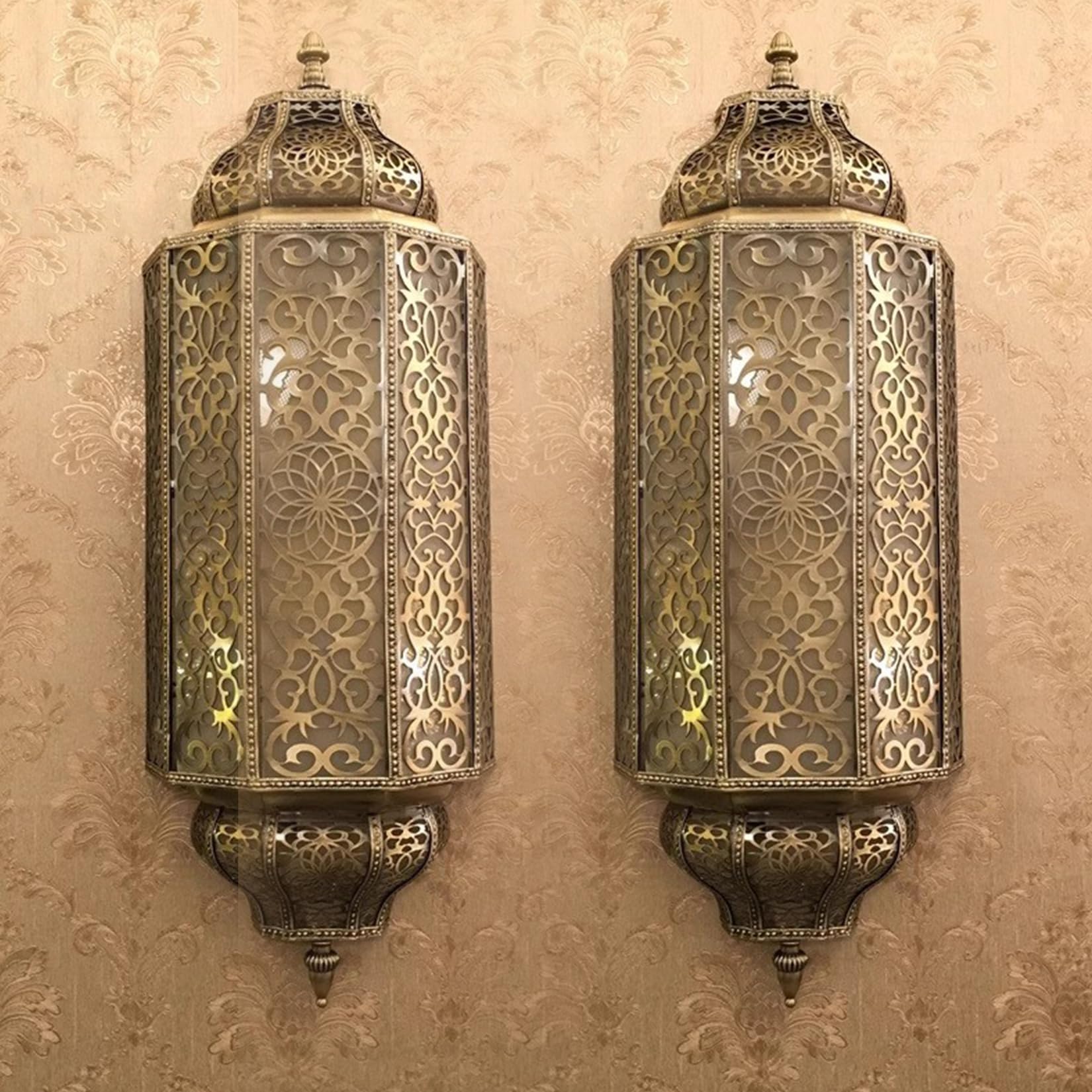 工芸品 Moroocan Wall Lump BOTOWI Handmade Moroccan Wall Lamp LED Sconce, Turkish Wall Sconce